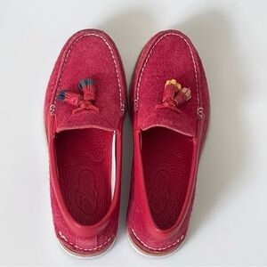 Sperry Cloud Authentic Original Red Suede Tassel Loafers Men Size 6 Rare Preppy